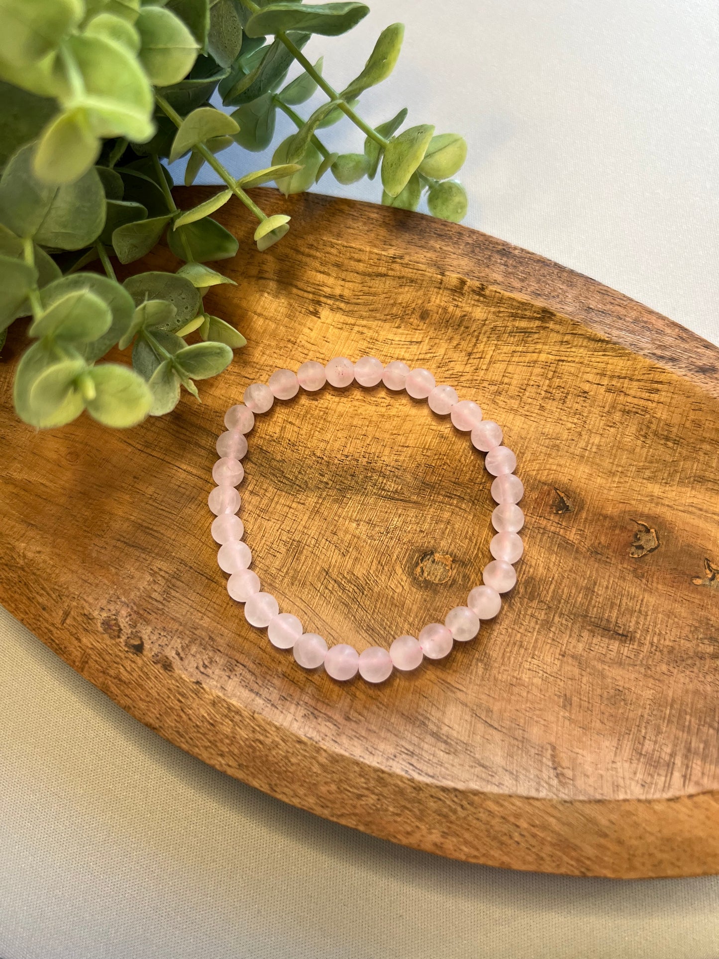 rosenquarz (matt) armband