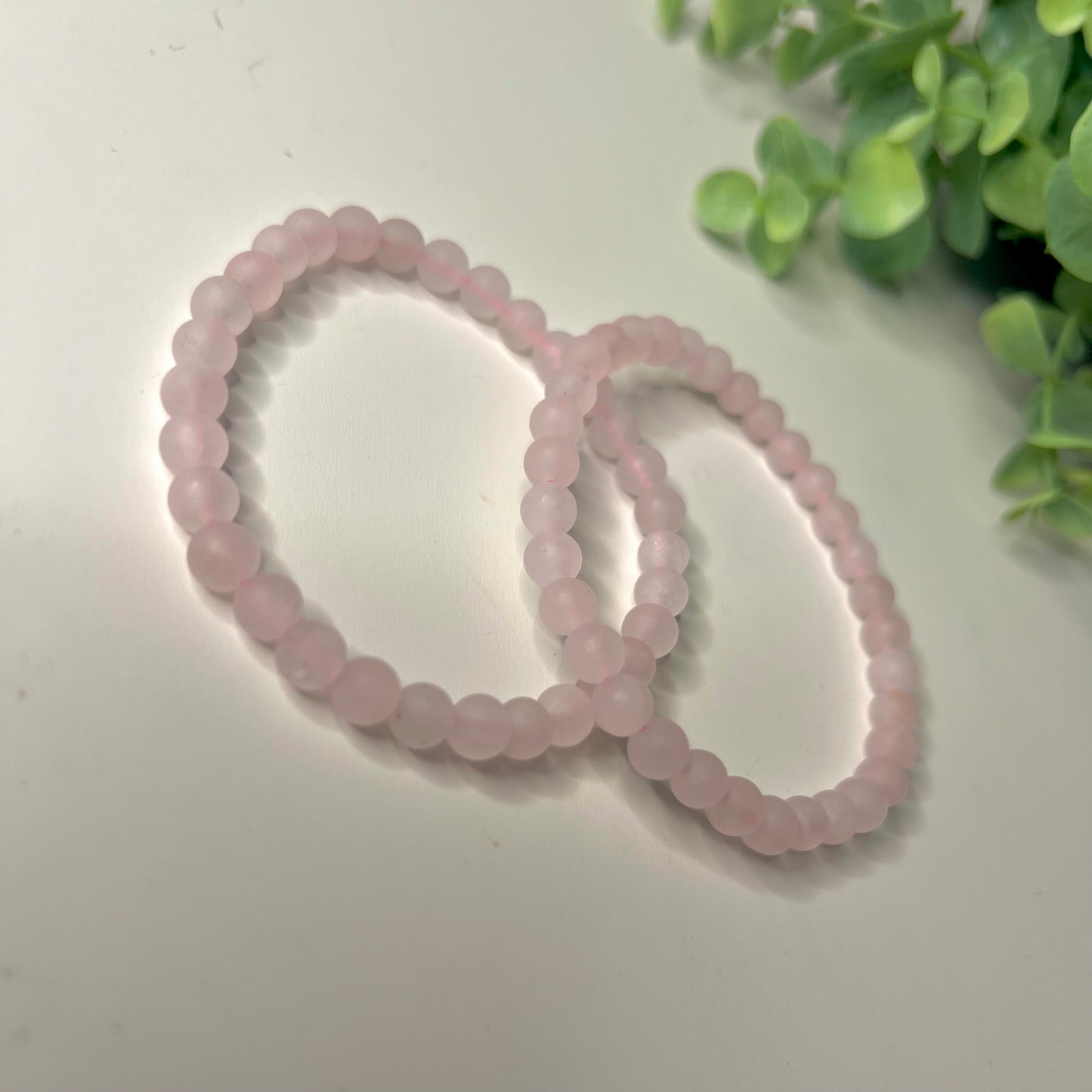 rosenquarz (matt) armband