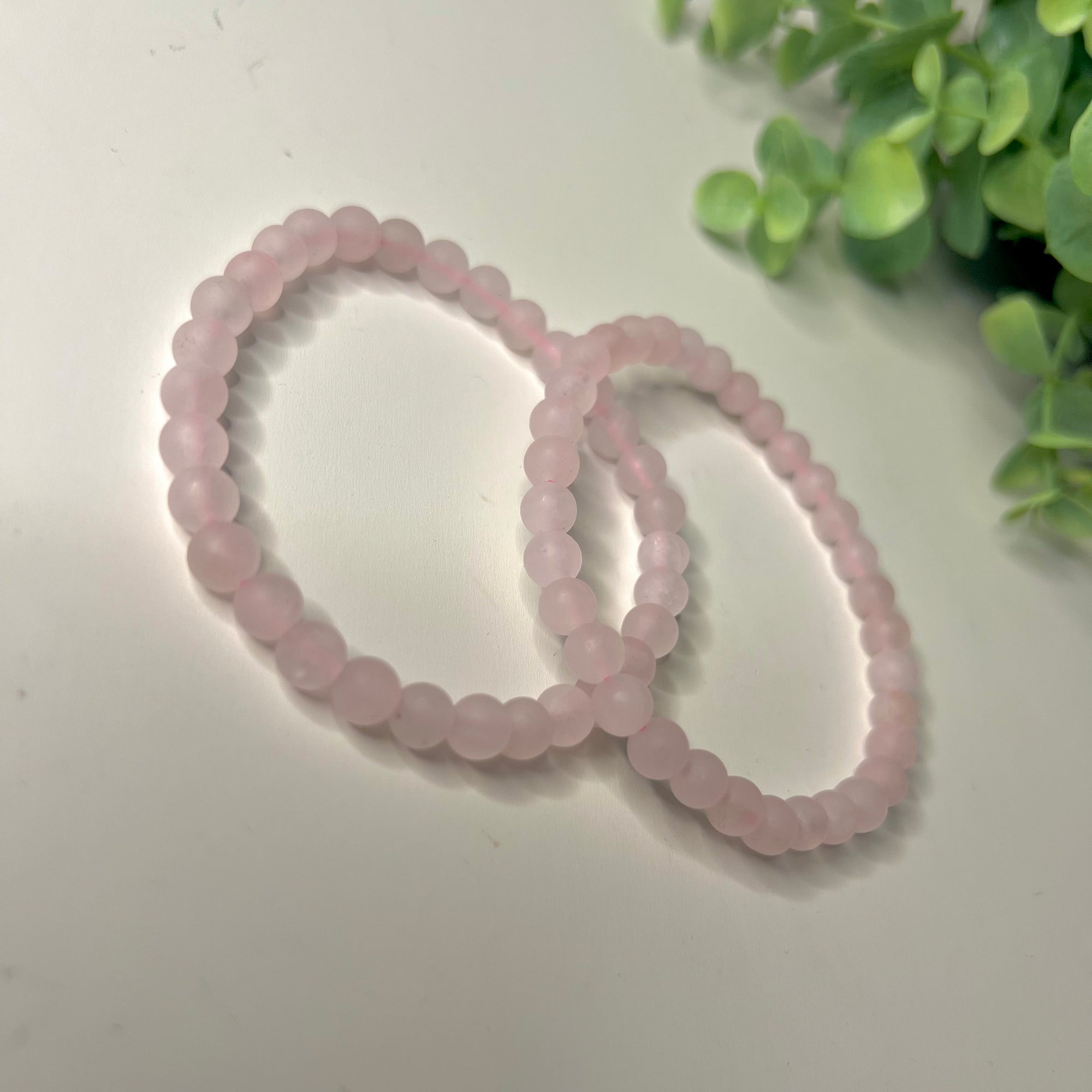 rosenquarz (matt) armband