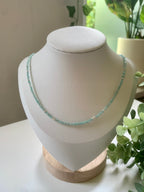 facettierte amazonit kette (silber)