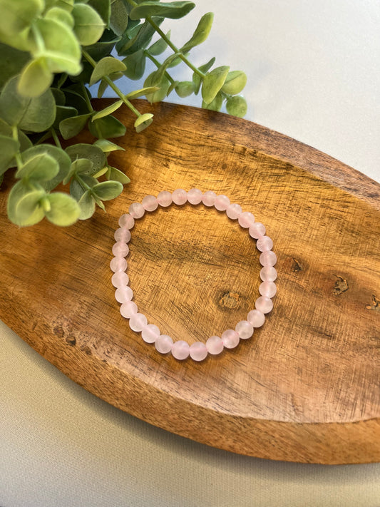 rosenquarz (matt) armband