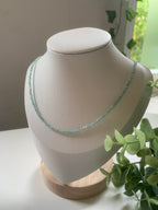 facettierte amazonit kette (silber)