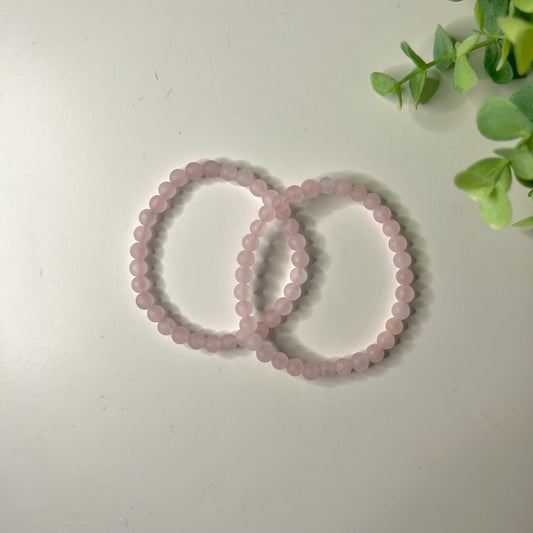 rosenquarz (matt) armband