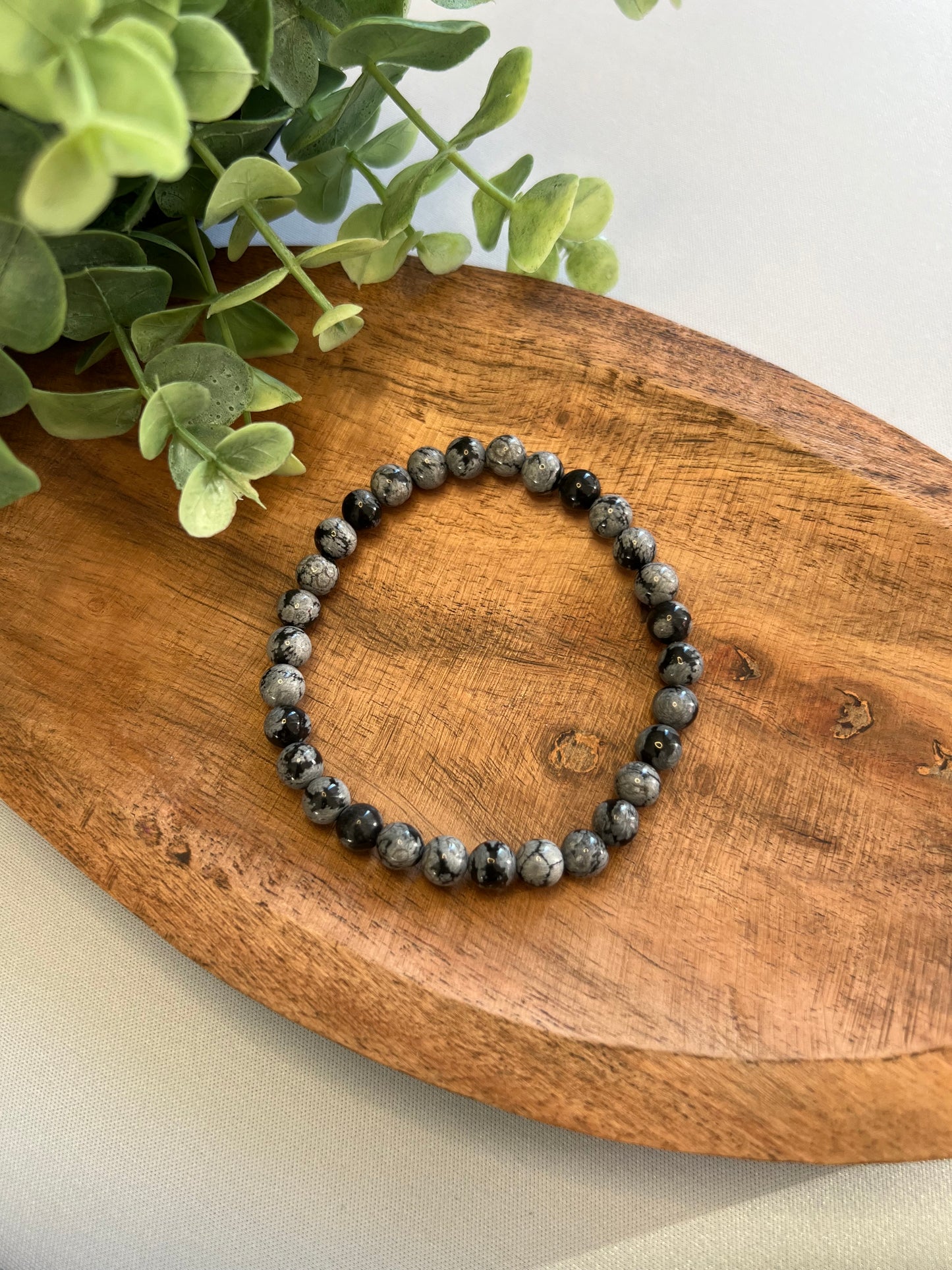 schneeflocken obsidian armband