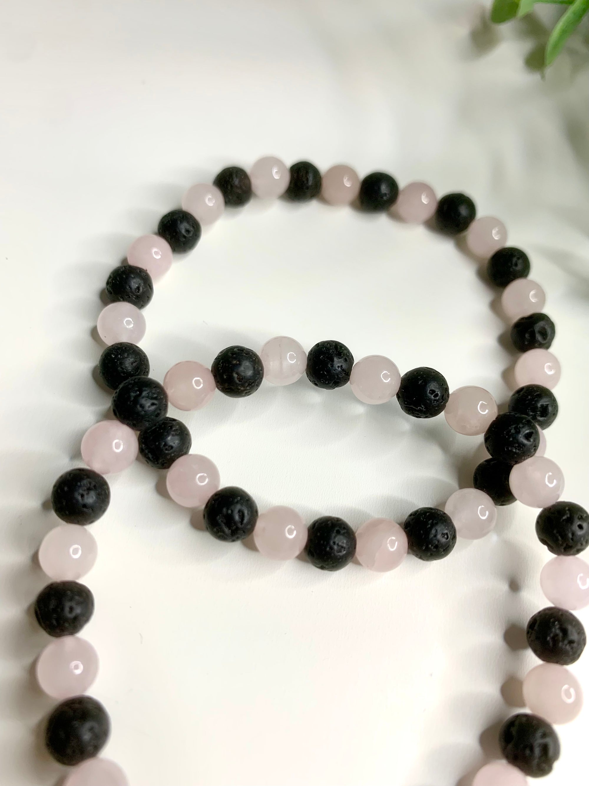 rosenquartz & lavastein armband