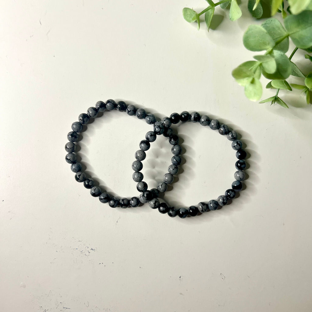 schneeflocken obsidian armband