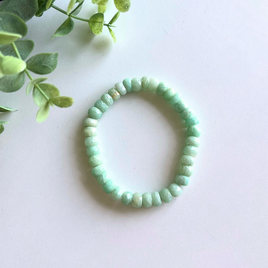 amazonit armband rondell facettiert