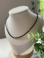 facettierte onyx kette (silber)