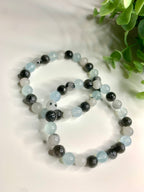 aquamarin, labradorit & turmalin armband