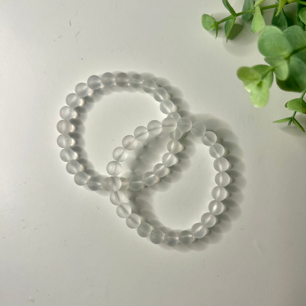 bergkristall (matt) armband