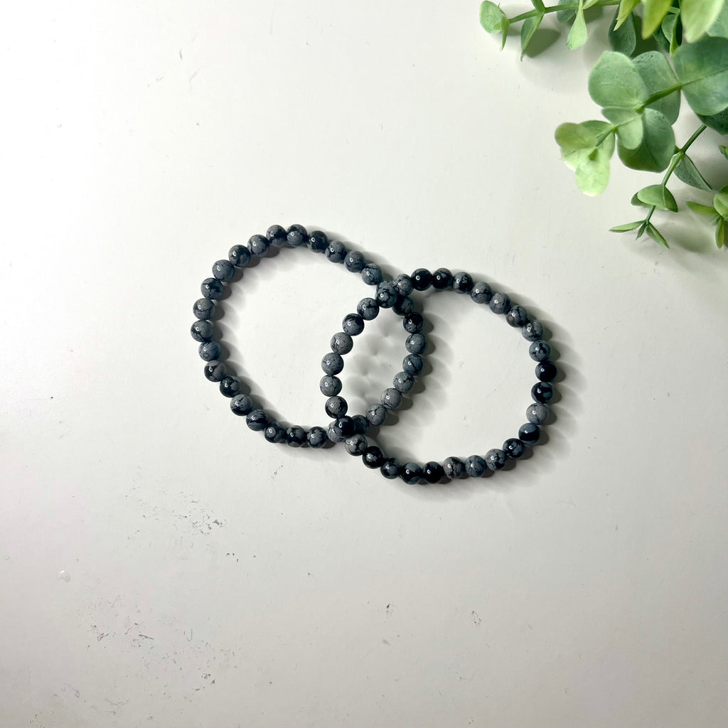schneeflocken obsidian armband