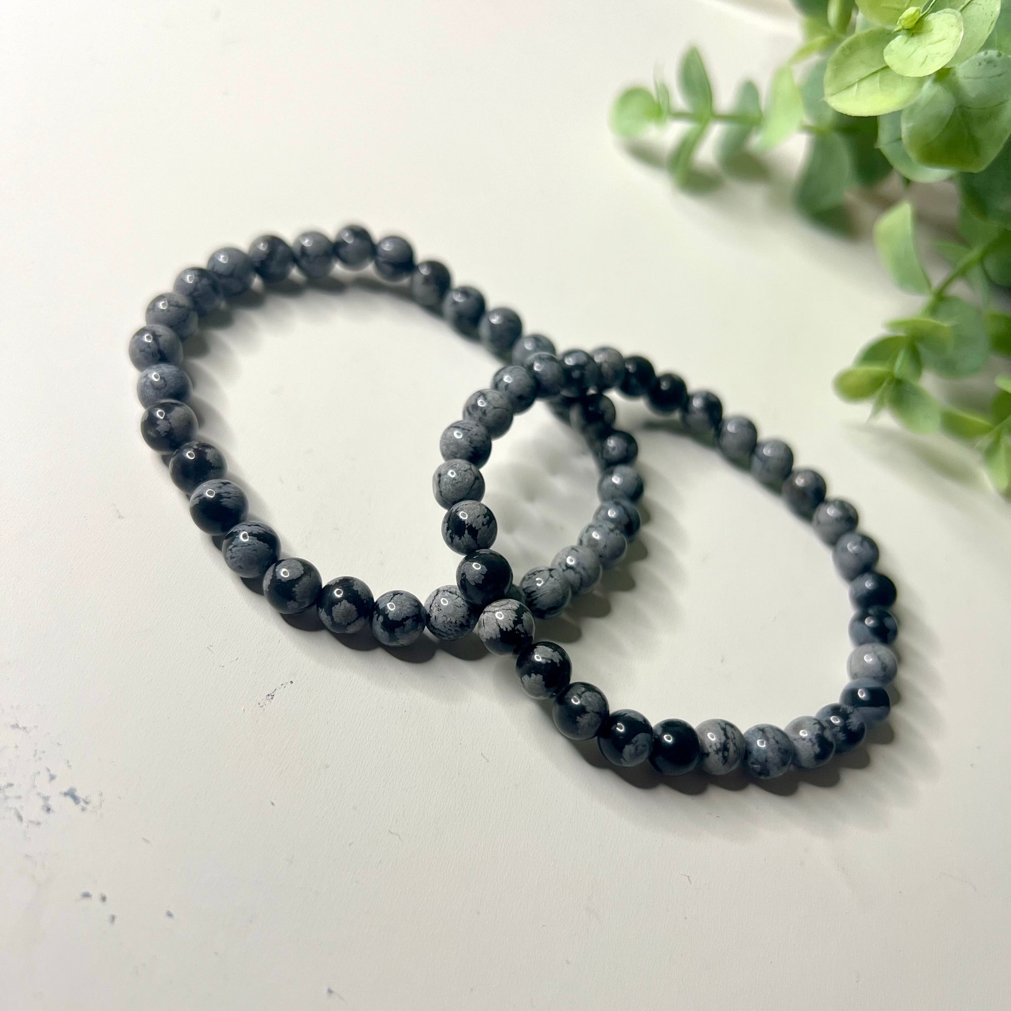 schneeflocken obsidian armband